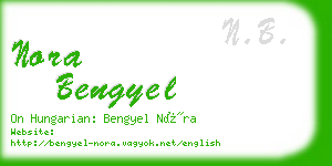 nora bengyel business card